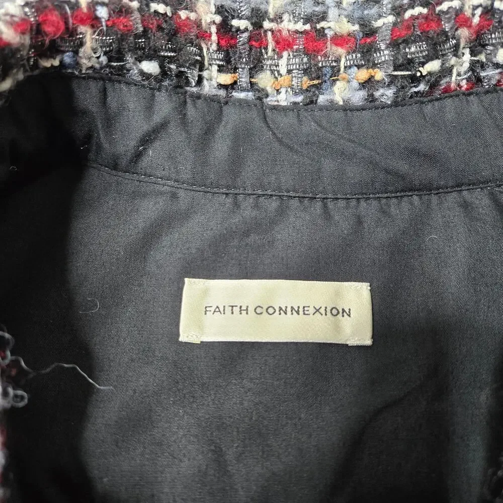 Faith Connexion Red Wool Tweed‎ Shirt Jacket Size: S